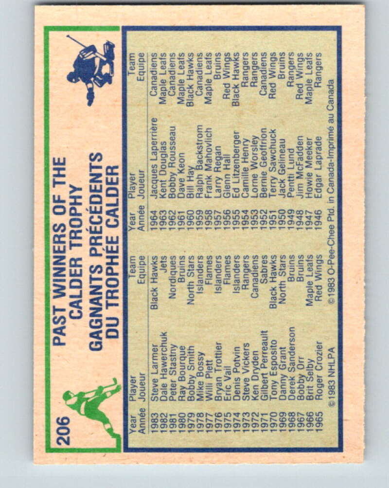 1983-84 O-Pee-Chee #206 Steve Larmer Blackhawks  V27398