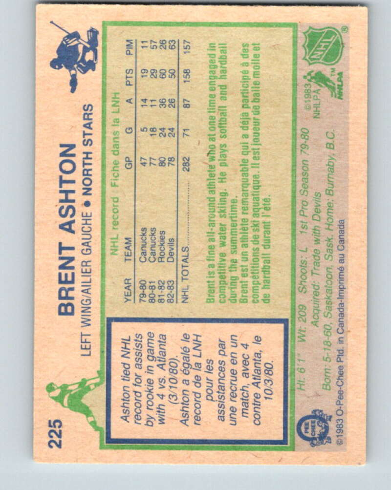 1983-84 O-Pee-Chee #225 Brent Ashton  New Jersey Devils  V27442