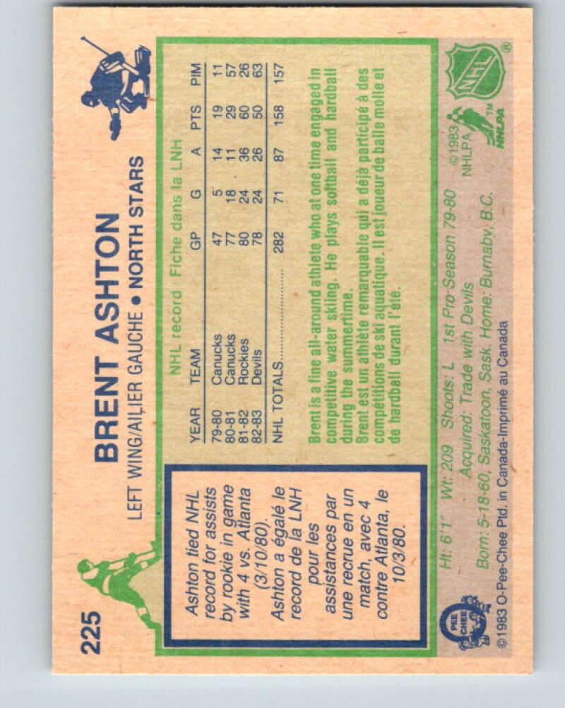 1983-84 O-Pee-Chee #225 Brent Ashton  New Jersey Devils  V27443