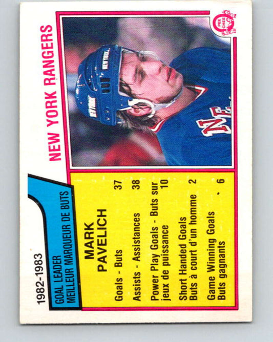 1983-84 O-Pee-Chee #238 Mark Pavelich TL  New York Rangers  V27502