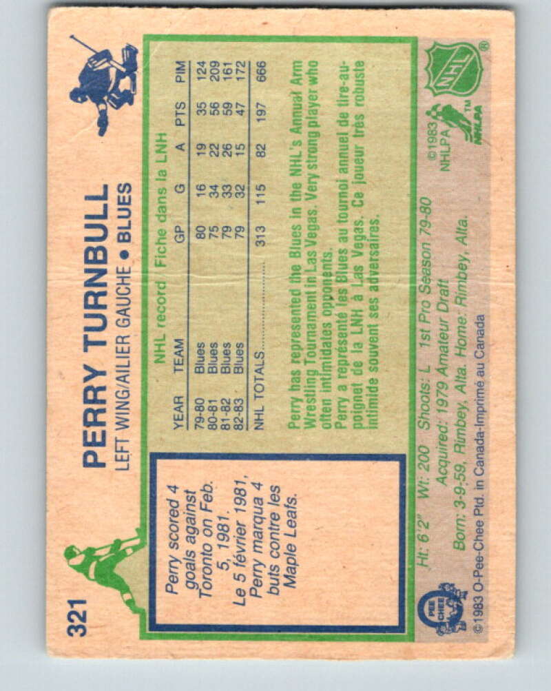 1983-84 O-Pee-Chee #321 Perry Turnbull  St. Louis Blues  V27798