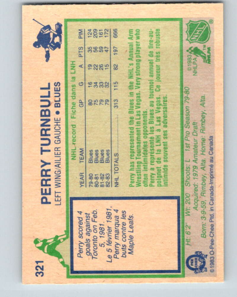 1983-84 O-Pee-Chee #321 Perry Turnbull  St. Louis Blues  V27800
