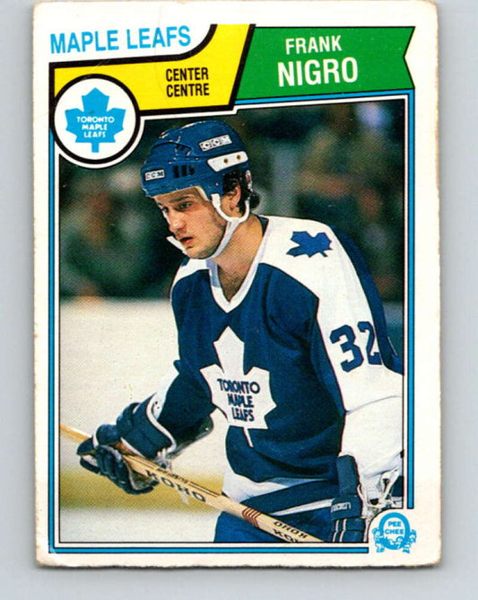 1983-84 O-Pee-Chee #337 Frank Nigro RC Rookie Maple Leafs  V27851