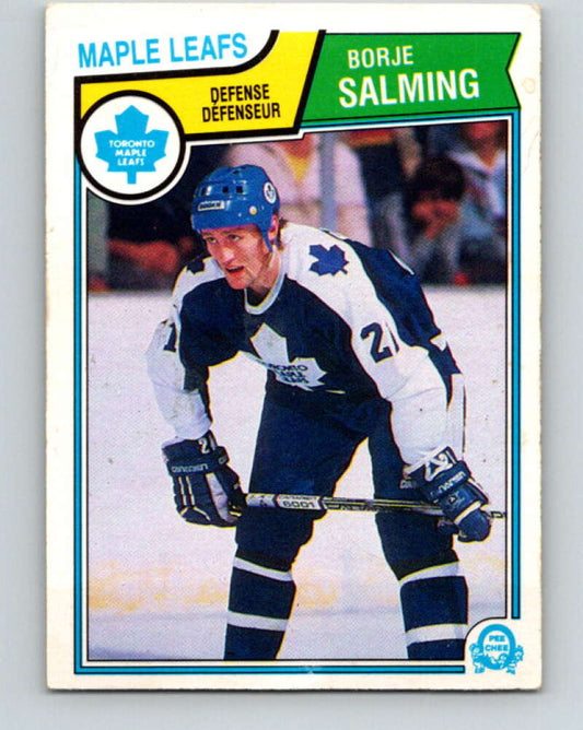 1983-84 O-Pee-Chee #341 Borje Salming  Toronto Maple Leafs  V27862