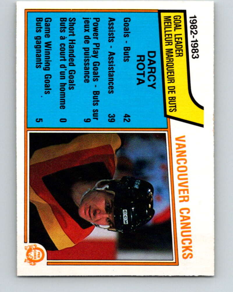 1983-84 O-Pee-Chee #344 Darcy Rota TL  Vancouver Canucks  V27871