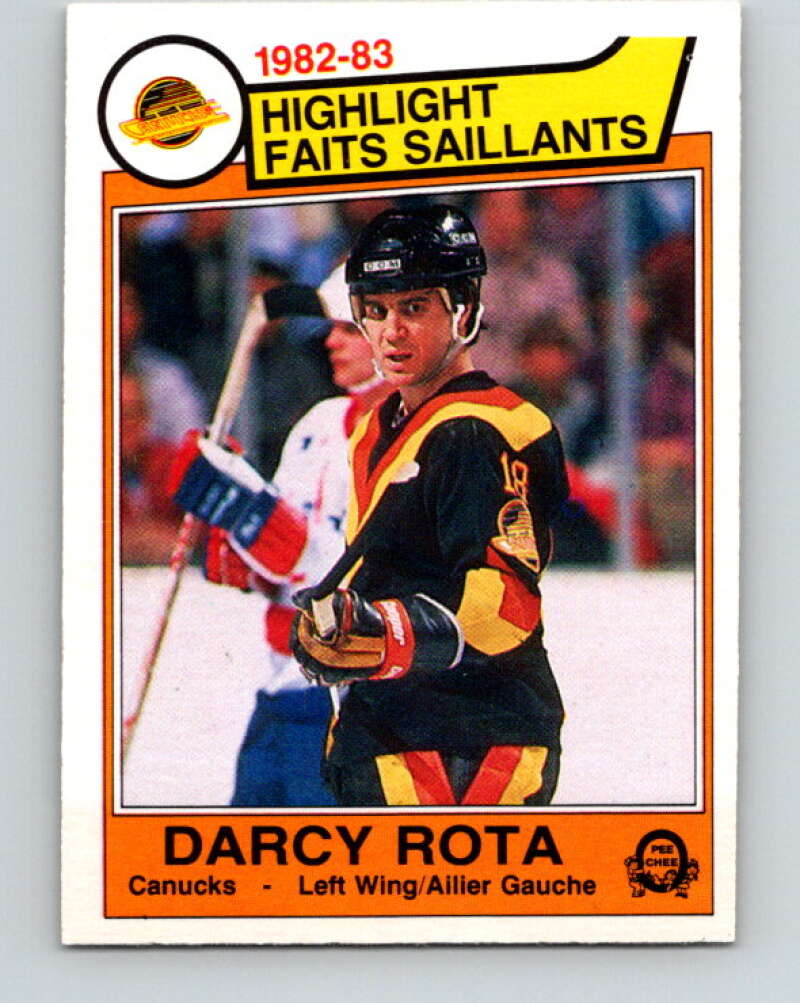 1983-84 O-Pee-Chee #345 Darcy Rota HL  Vancouver Canucks  V27873