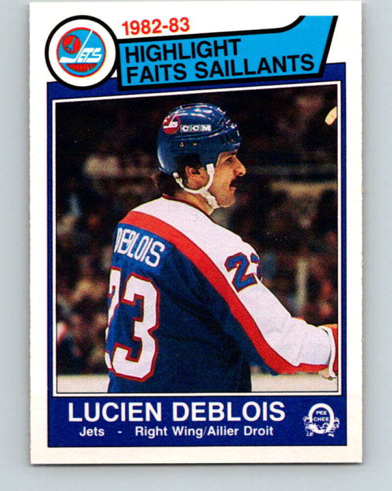 1983-84 O-Pee-Chee #378 Lucien DeBlois HL  Winnipeg Jets  V27995