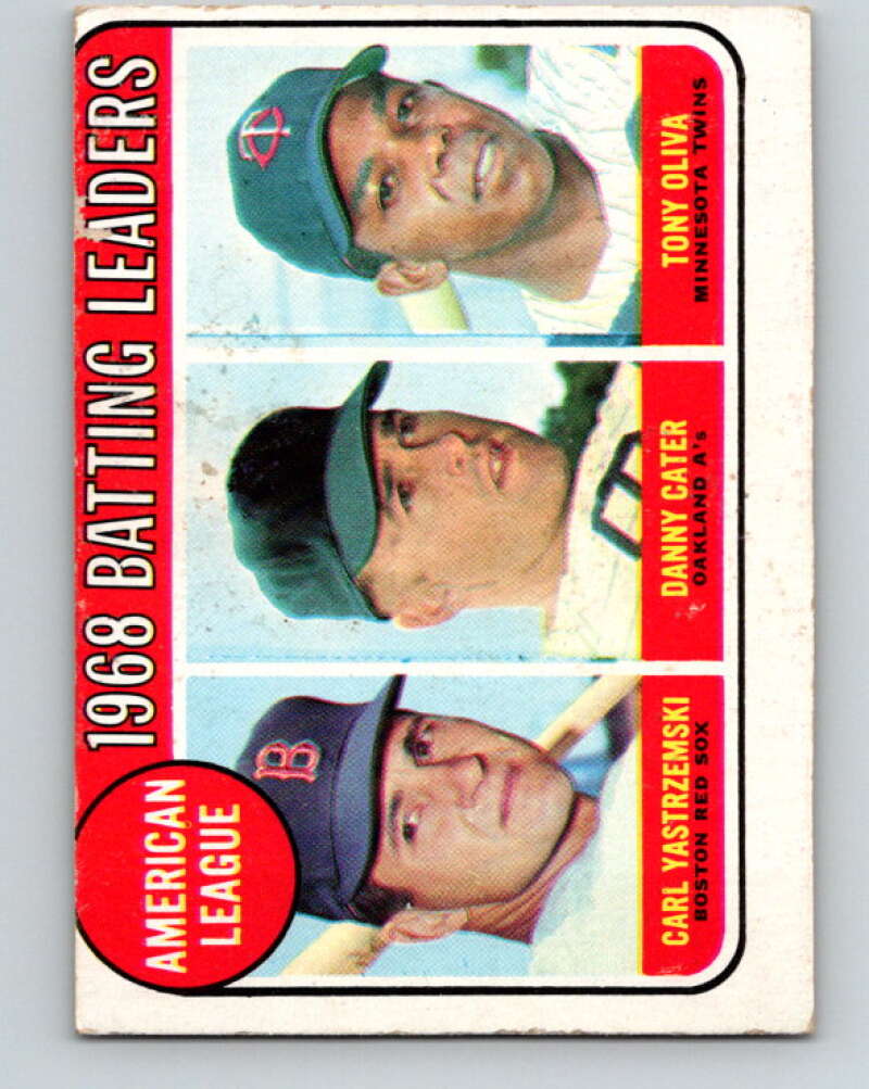 1969 Topps #1 Yastrzemski/Cater/Oliva Batting Leaders   V28503