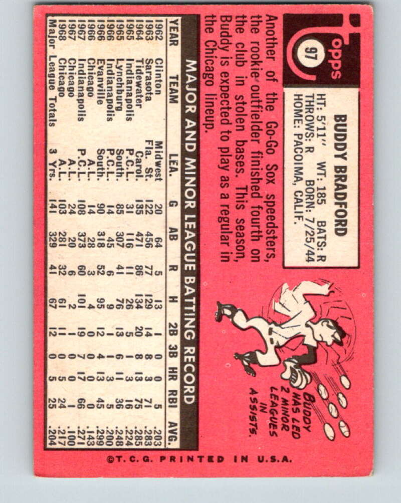 1969 Topps #97 Buddy Bradford  Chicago White Sox  V28539