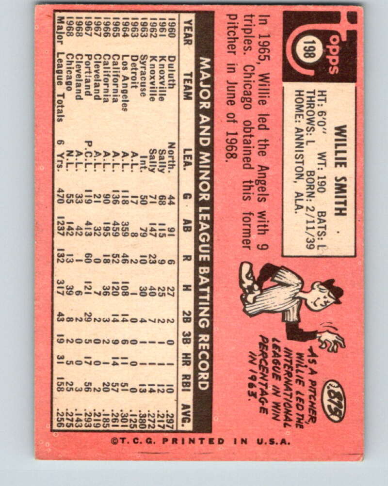 1969 Topps #198 Willie Smith  Chicago Cubs  V28588