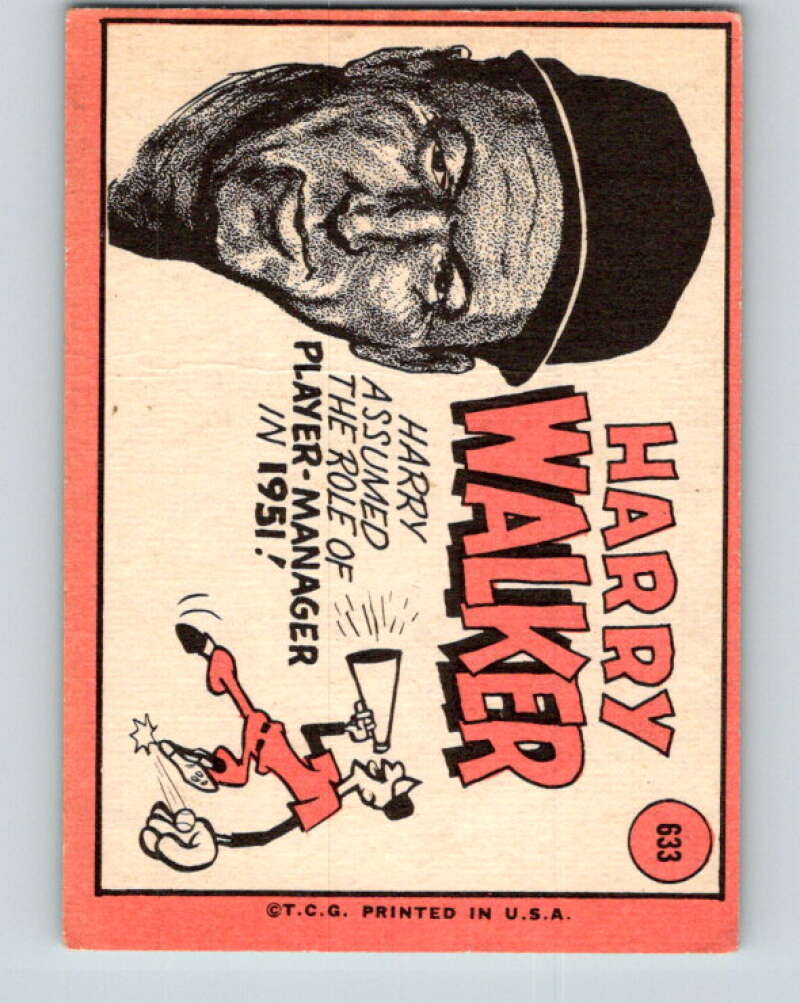 1969 Topps #633 Harry Walker MG  Houston Astros  V28775