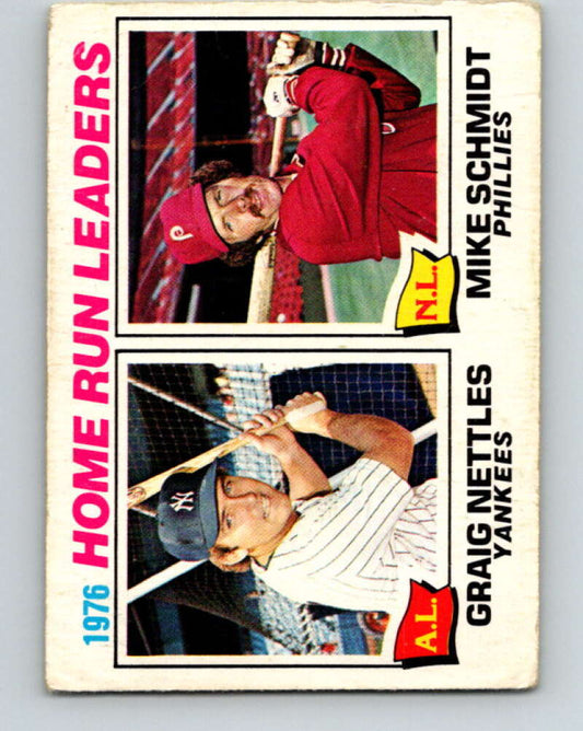 1977 O-Pee-Chee #2 Nettles/Schmidt Home Run Leaders LL   V28809