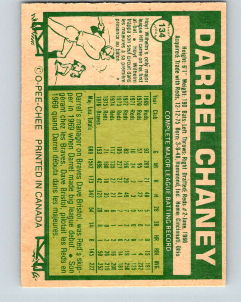 1977 O-Pee-Chee #134 Darrel Chaney  Atlanta Braves  V29078