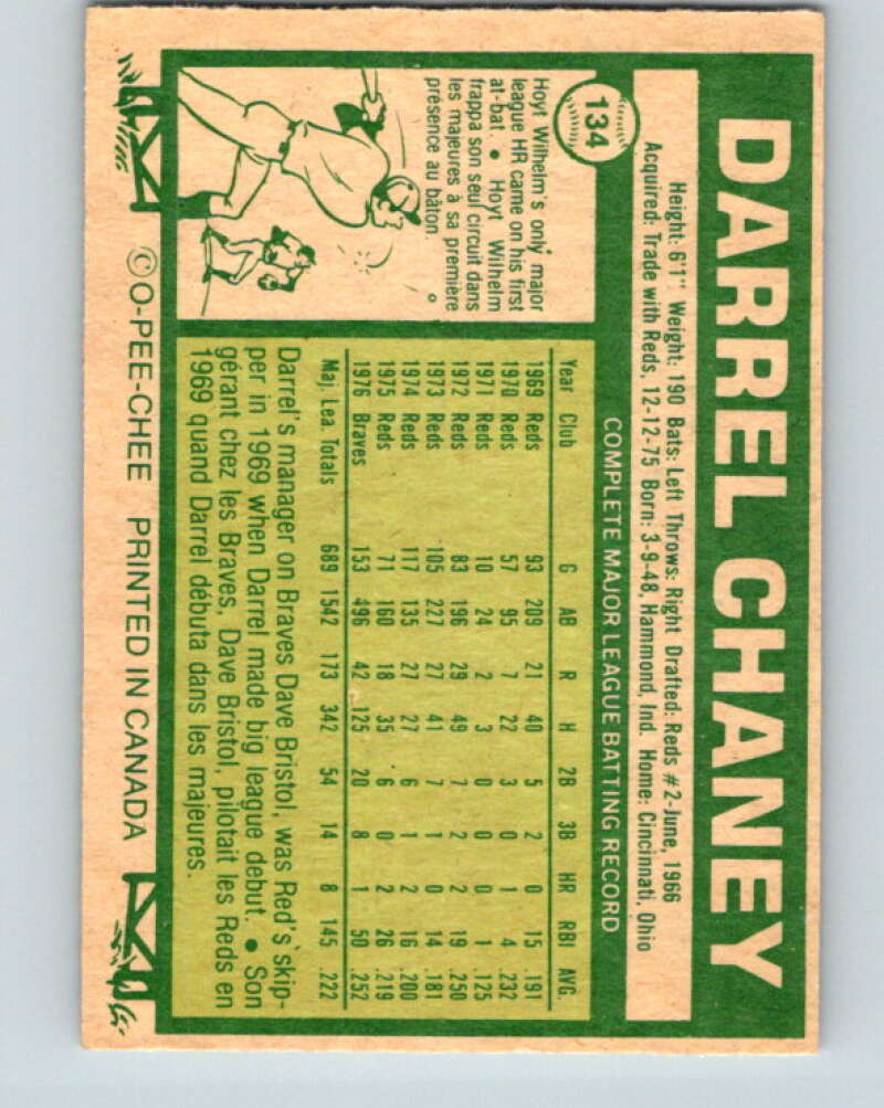 1977 O-Pee-Chee #134 Darrel Chaney  Atlanta Braves  V29080