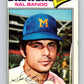 1977 O-Pee-Chee #145 Sal Bando  Milwaukee Brewers  V29105