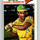 1977 O-Pee-Chee #178 Claudell Washington  Oakland Athletics  V29179