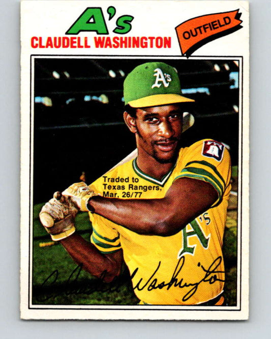 1977 O-Pee-Chee #178 Claudell Washington  Oakland Athletics  V29181