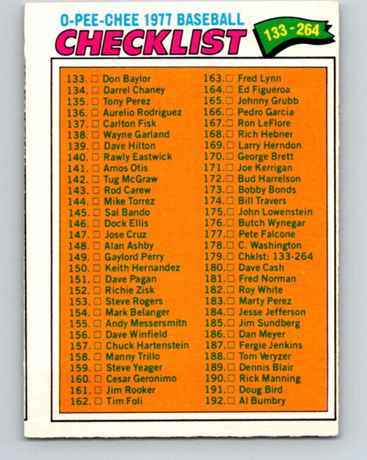 1977 O-Pee-Chee #179 Checklist 133-264  Various  V29185