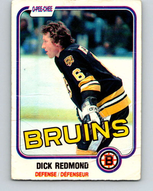1981-82 O-Pee-Chee #9 Dick Redmond  Boston Bruins  V29434