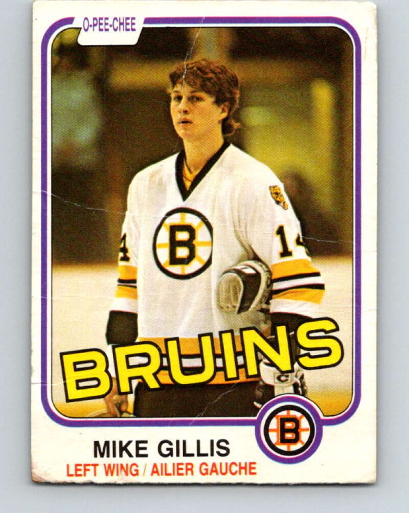 1981-82 O-Pee-Chee #12 Mike Gillis  RC Rookie Boston Bruins  V29460