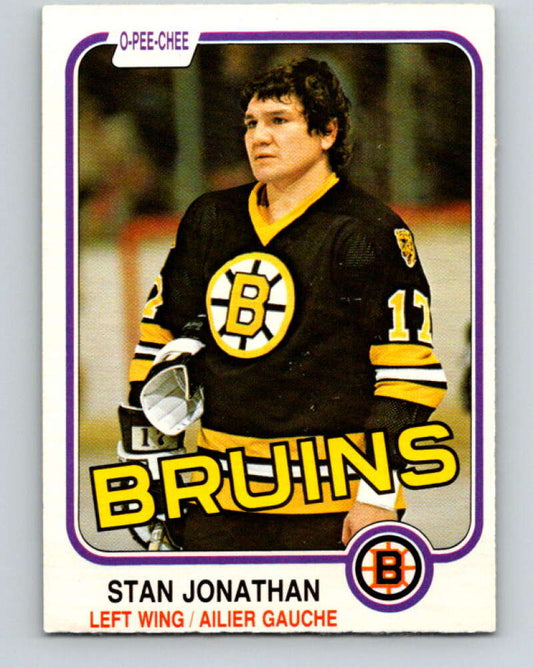 1981-82 O-Pee-Chee #13 Stan Jonathan  Boston Bruins  V29462