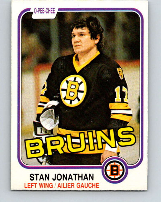1981-82 O-Pee-Chee #13 Stan Jonathan  Boston Bruins  V29463