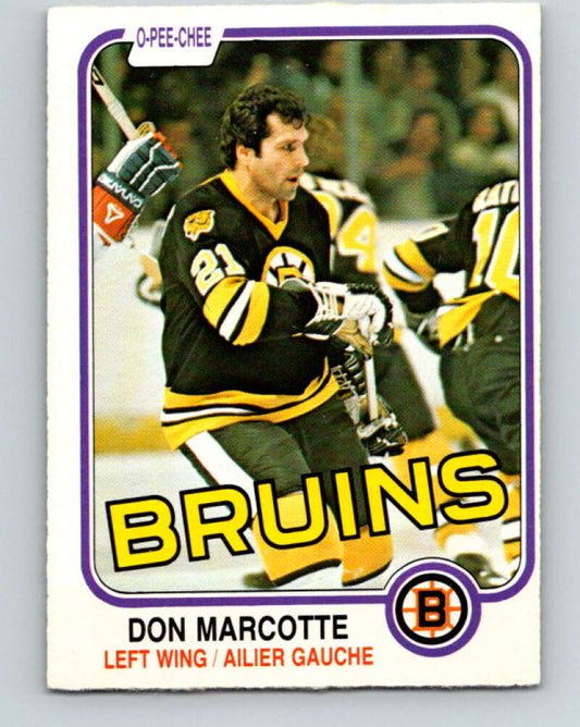 1981-82 O-Pee-Chee #14 Don Marcotte  Boston Bruins  V29469