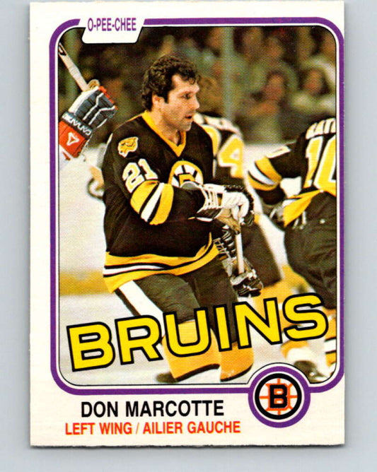 1981-82 O-Pee-Chee #14 Don Marcotte  Boston Bruins  V29473