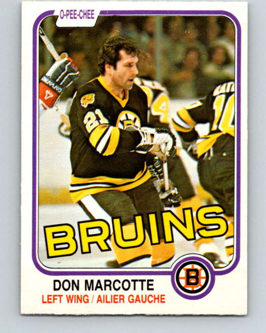 1981-82 O-Pee-Chee #14 Don Marcotte  Boston Bruins  V29474