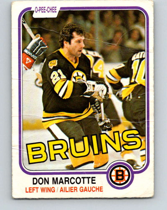 1981-82 O-Pee-Chee #14 Don Marcotte  Boston Bruins  V29477