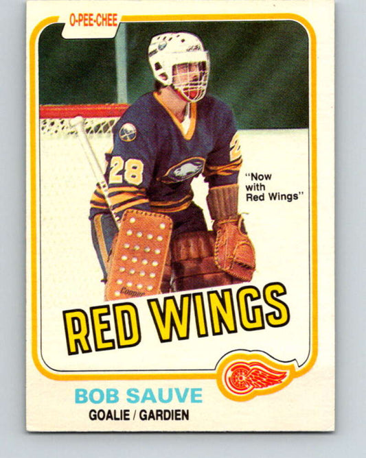 1981-82 O-Pee-Chee #23 Bob Sauve  Detroit Red Wings  V29540