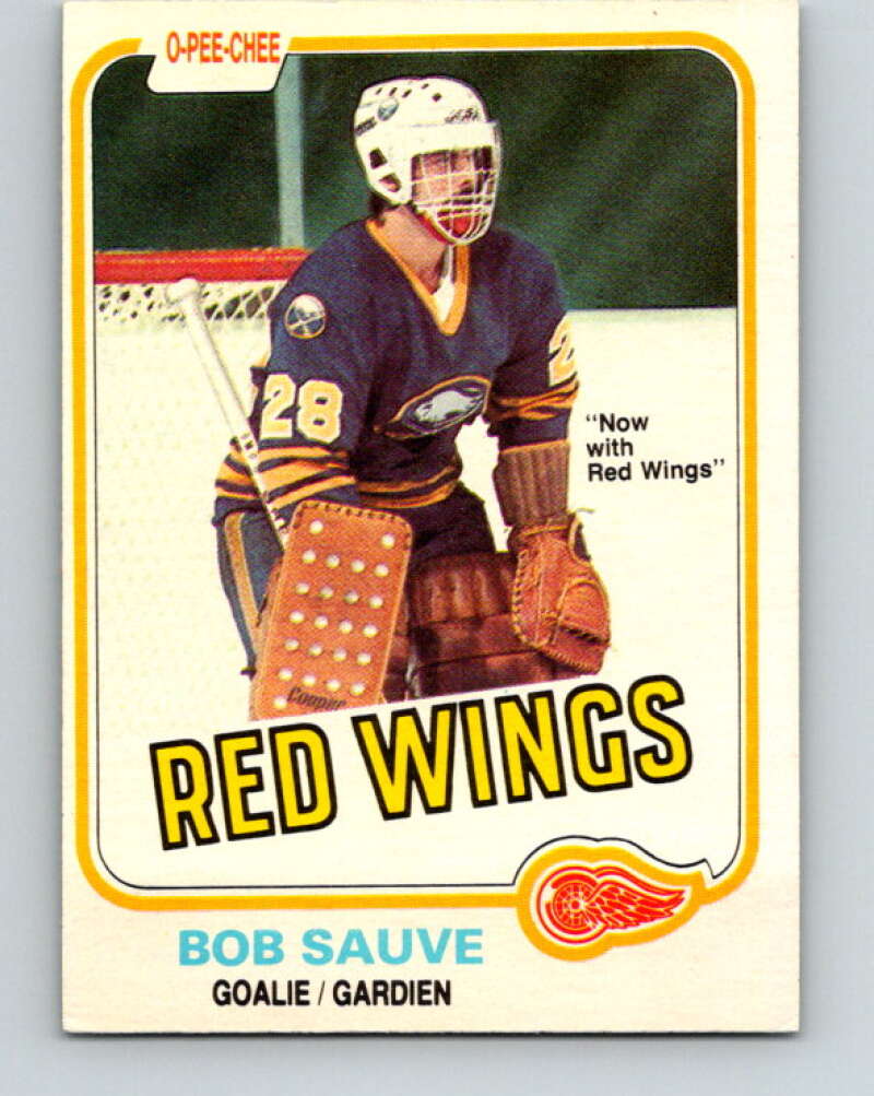 1981-82 O-Pee-Chee #23 Bob Sauve  Detroit Red Wings  V29540