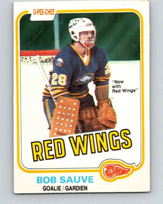 1981-82 O-Pee-Chee #23 Bob Sauve  Detroit Red Wings  V29543