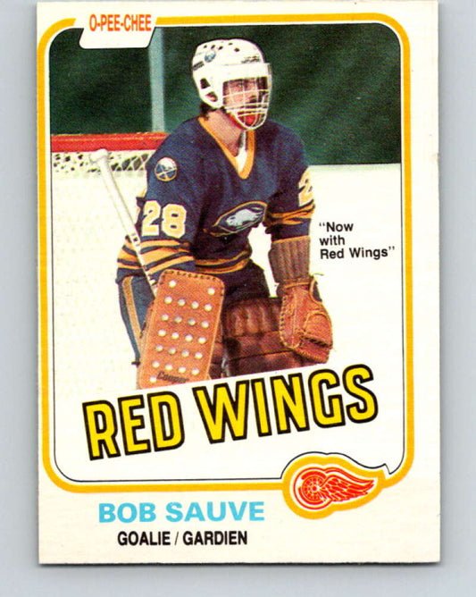 1981-82 O-Pee-Chee #23 Bob Sauve  Detroit Red Wings  V29544