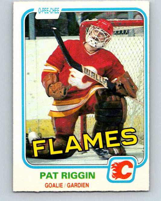 1981-82 O-Pee-Chee #37 Pat Riggin  RC Rookie Calgary Flames  V29640