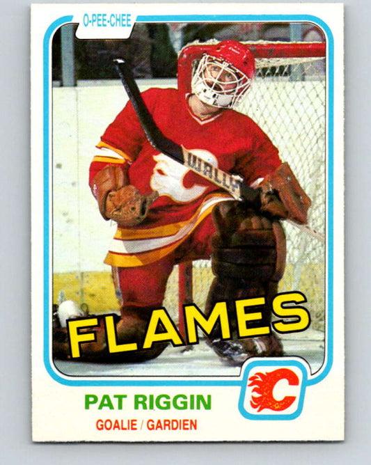 1981-82 O-Pee-Chee #37 Pat Riggin  RC Rookie Calgary Flames  V29643