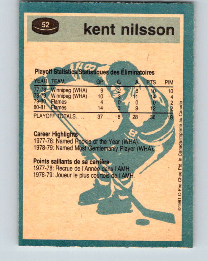 1981-82 O-Pee-Chee #52 Kent Nilsson  Calgary Flames  V29766