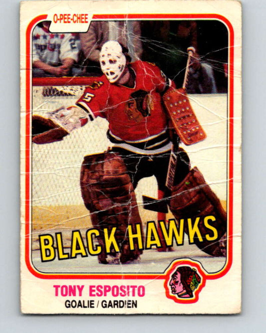 1981-82 O-Pee-Chee #54 Tony Esposito  Chicago Blackhawks  V29782