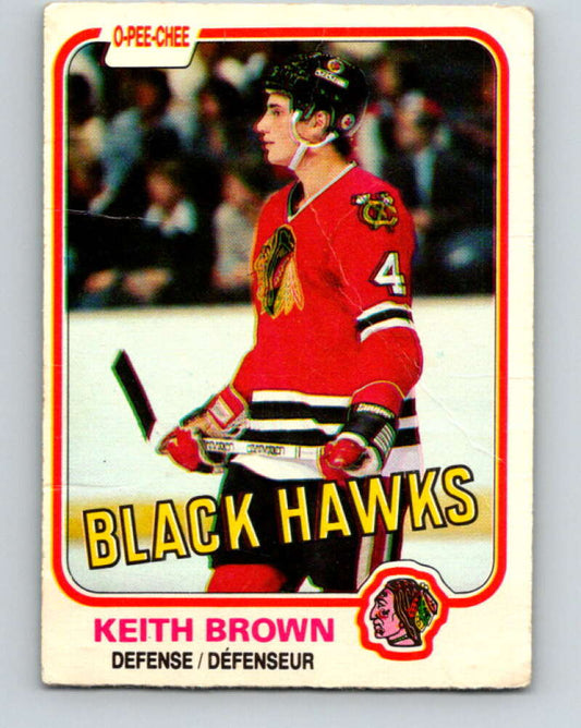 1981-82 O-Pee-Chee #55 Keith Brown  Chicago Blackhawks  V29785