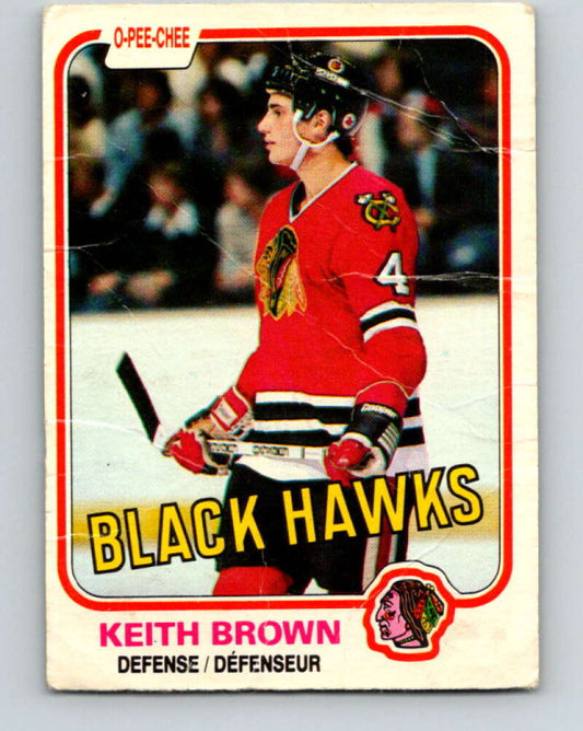 1981-82 O-Pee-Chee #55 Keith Brown  Chicago Blackhawks  V29786