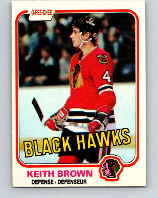 1981-82 O-Pee-Chee #55 Keith Brown  Chicago Blackhawks  V29787