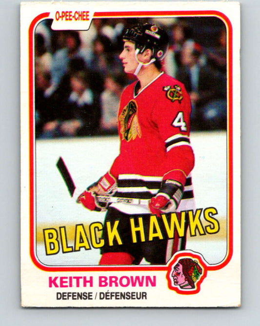 1981-82 O-Pee-Chee #55 Keith Brown  Chicago Blackhawks  V29788