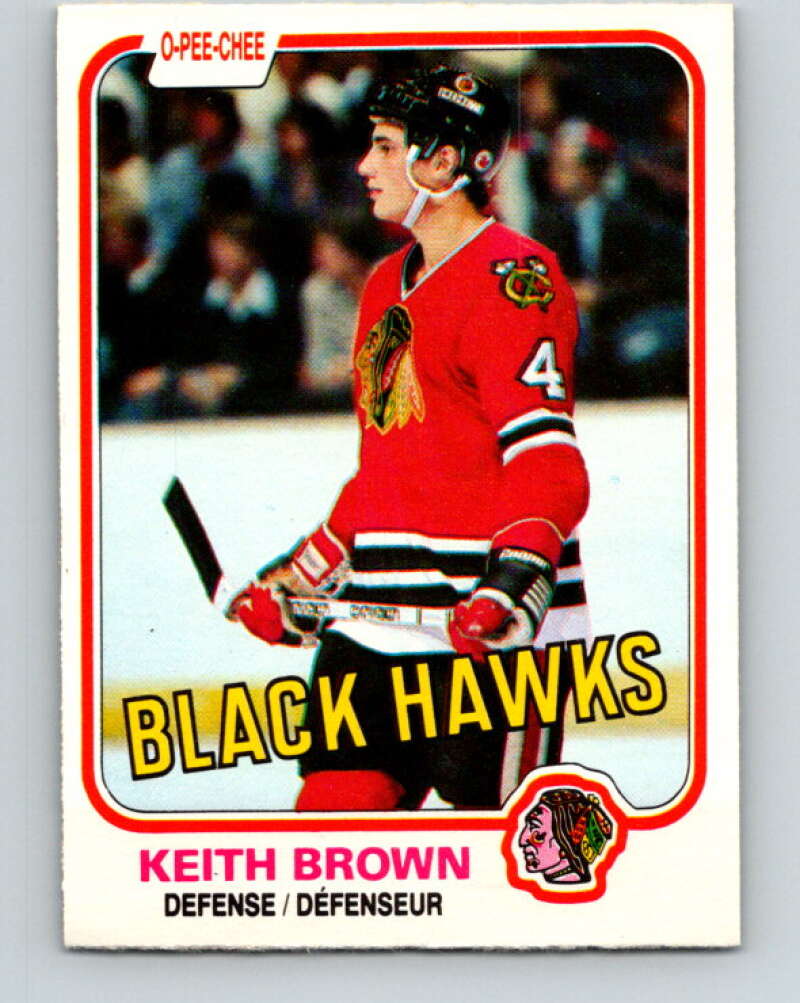 1981-82 O-Pee-Chee #55 Keith Brown  Chicago Blackhawks  V29789