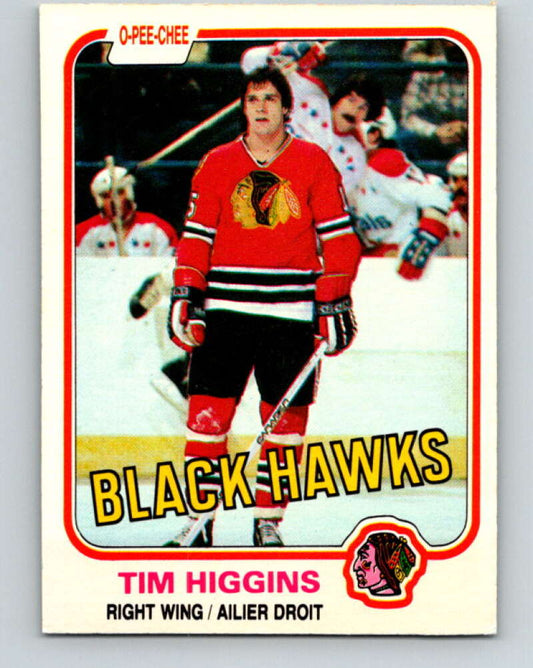 1981-82 O-Pee-Chee #57 Tim Higgins  RC Rookie Chicago Blackhawks  V29813
