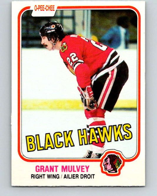 1981-82 O-Pee-Chee #60 Grant Mulvey  Chicago Blackhawks  V29833