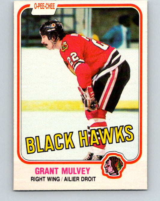 1981-82 O-Pee-Chee #60 Grant Mulvey  Chicago Blackhawks  V29835