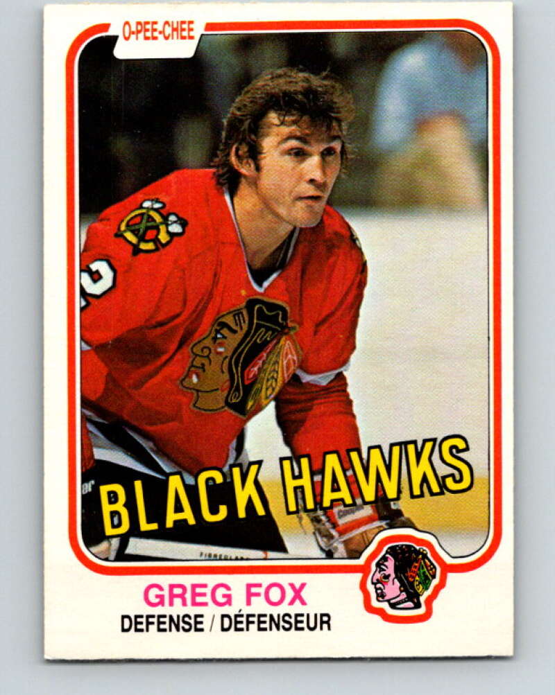1981-82 O-Pee-Chee #69 Greg Fox  Chicago Blackhawks  V29901
