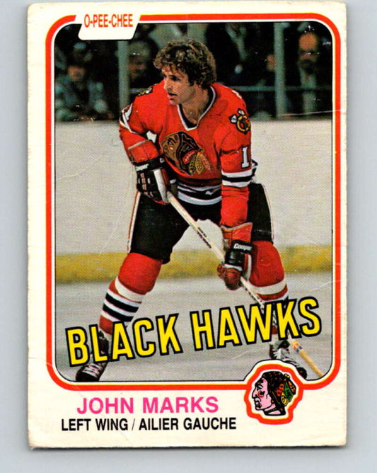 1981-82 O-Pee-Chee #70 John Marks  Chicago Blackhawks  V29905