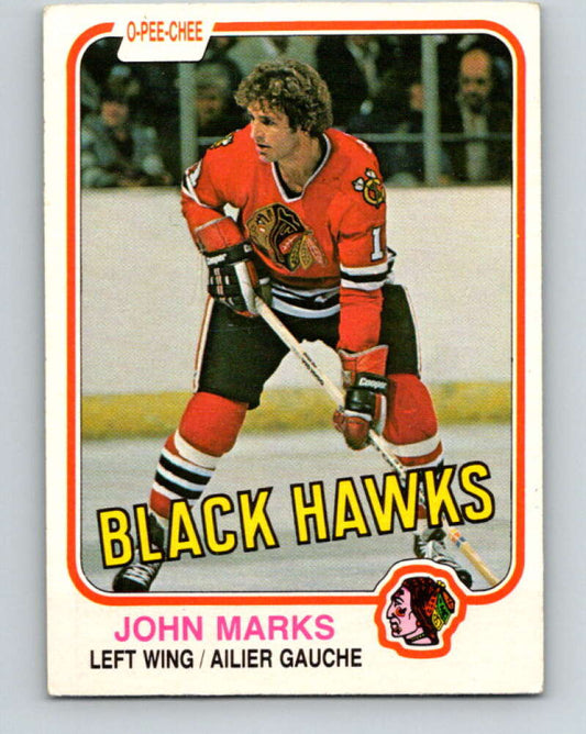 1981-82 O-Pee-Chee #70 John Marks  Chicago Blackhawks  V29907