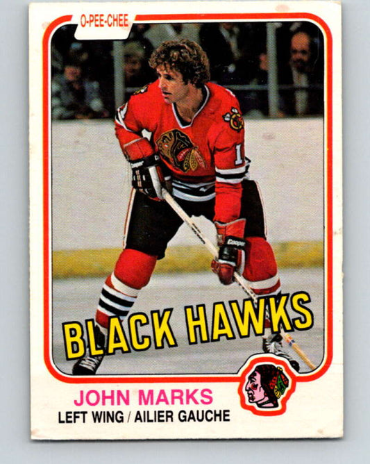 1981-82 O-Pee-Chee #70 John Marks  Chicago Blackhawks  V29909